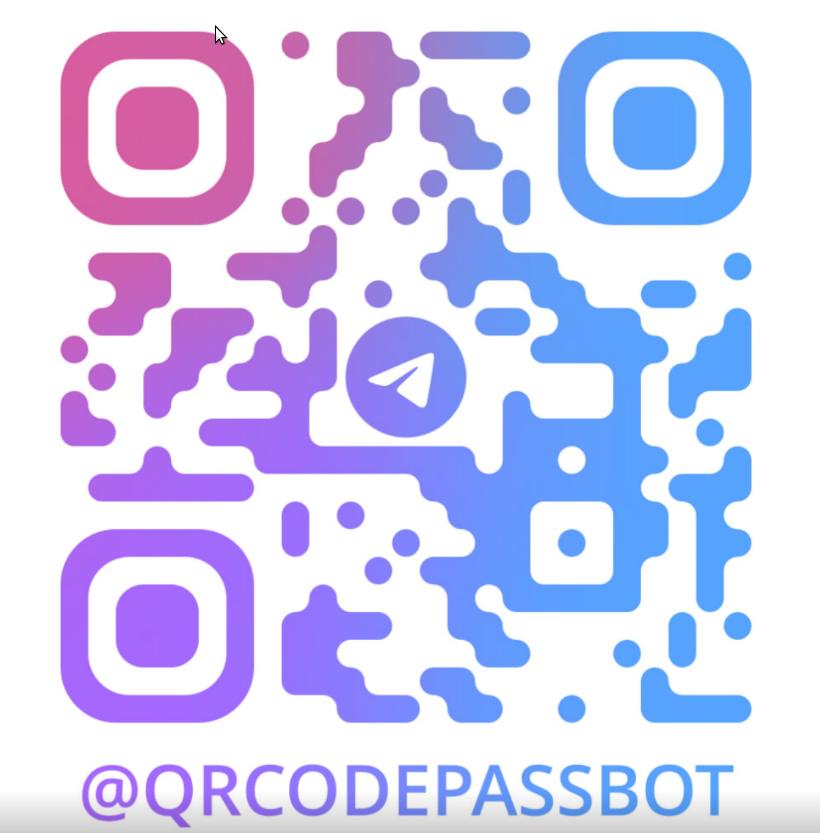 QR-код для регистрации в боте @qrcodepassbot